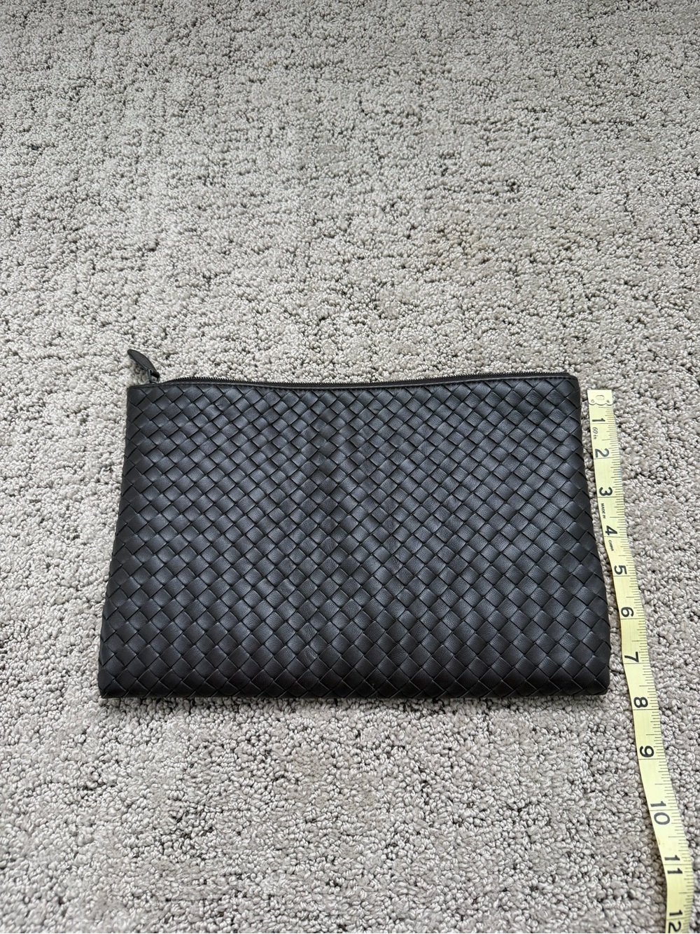 Authentic Bottega Veneta Brown Intrecciato Woven Leather Pouch